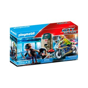 MOTO DE POLICIA: PERSECUCION DEL LADRON 70572  PLAYMOBIL