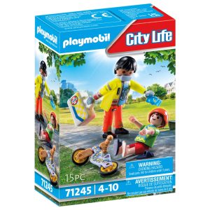 PARAMÉDICO CON PACIENTE CITY LIFE 71245 PLAYMOBIL
