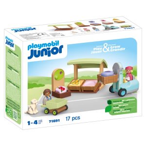 PUESTO ECOLÓGICO Y CARRETILLA JUNIOR 71691 PLAYMOBIL
