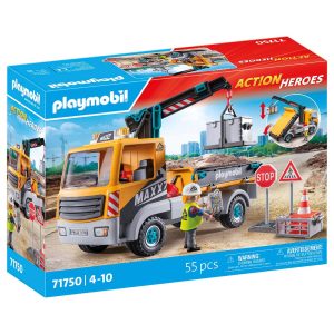 CAMIÓN CONSTRUCCIÓN C/ GRÚA ACTION HEROES 71750 PLAYMOBIL