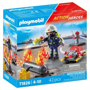 BOMBERO CON BOMBA DE AGUA ACTION HEROES 71826 PLAYMOBIL