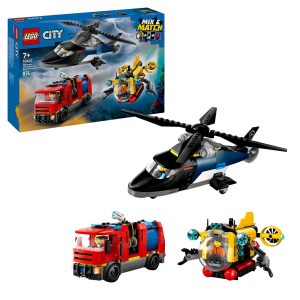HELICÓPTERO, CAMIÓN BOMBEROS Y SUBMARINO 60462 LEGO CITY